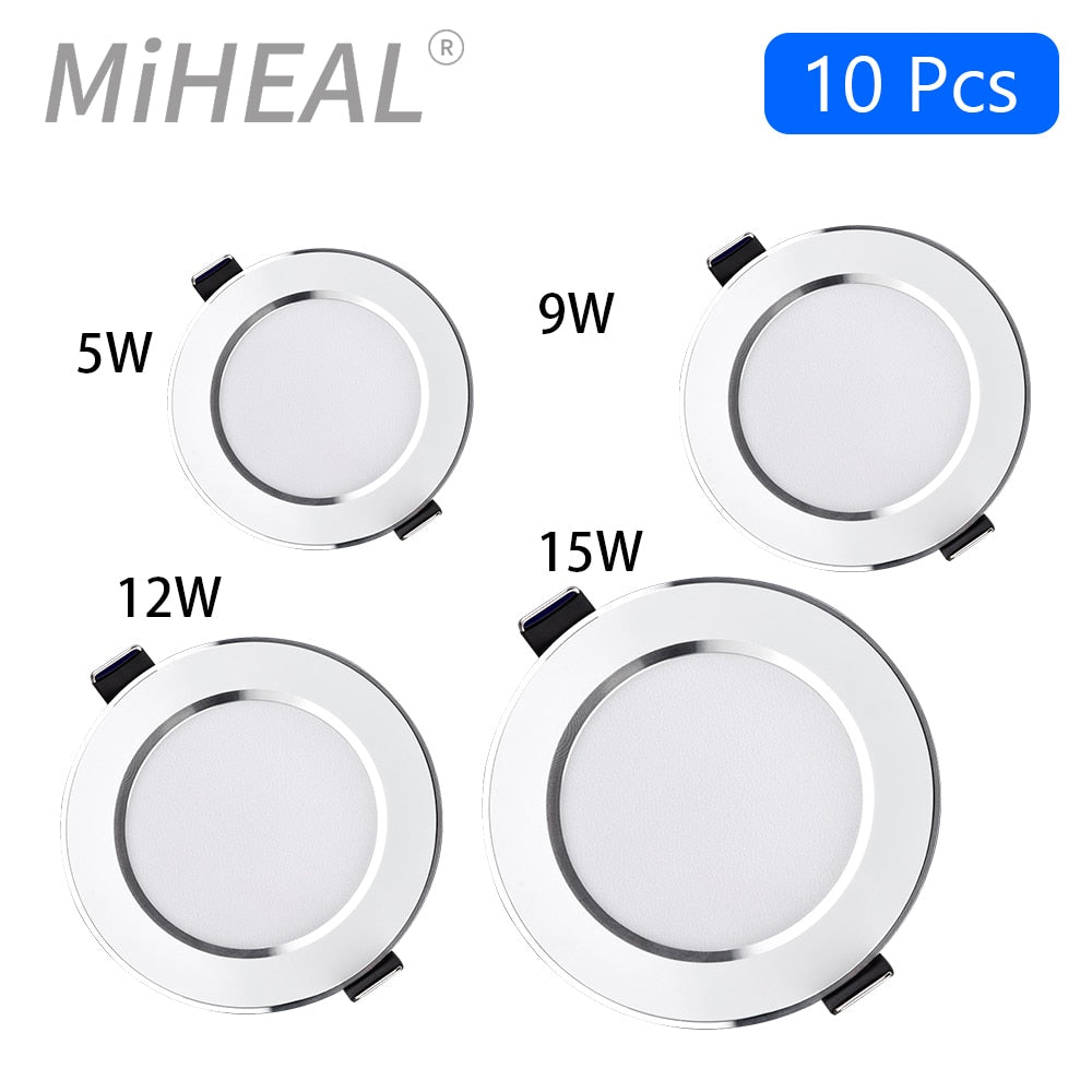 LED Downlight 5W 9W 12W 15W LED Ceiling Lights Round Recessed Lamp Dimmable Waterproof LED Spotlight For Bathroom Kitchen