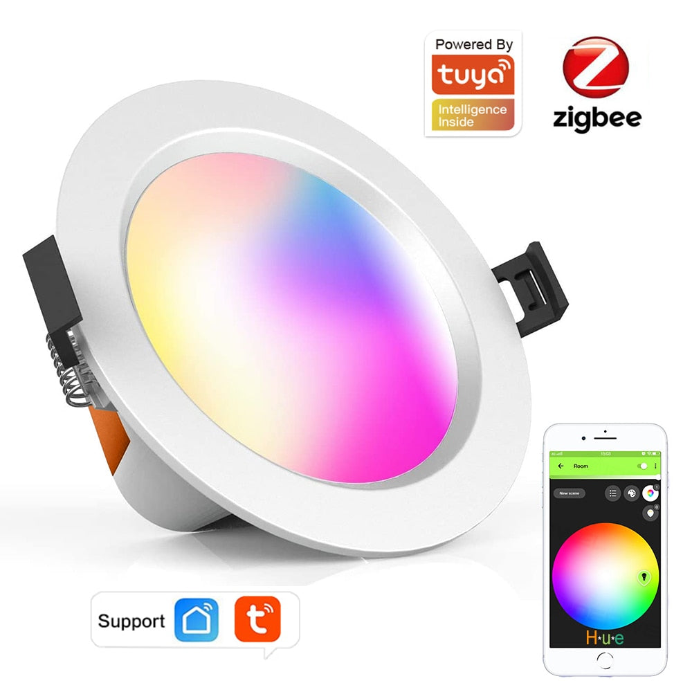 Tuya Zigbee 3.0 Smart LED Downlight Ceiling Light 10W 4inch Dimmable Compatible Alexa Echo Plus Google Home SmartThings Mqt