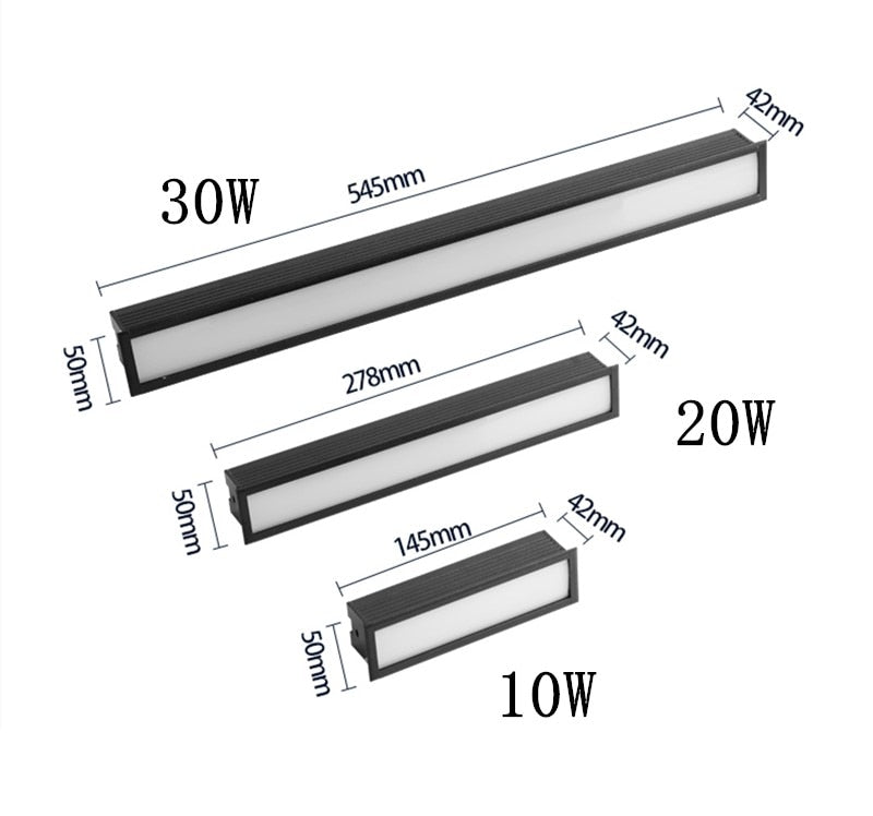Recessed Strip CREE LED Ceiling Lights 10W/20W/30W COB LED Downlights AC85~265V LED Strip lamp Indoor Lighting