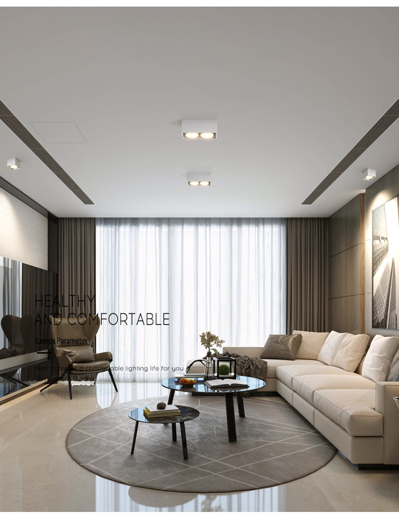 DBF Angle Adjustable 1 / 2 Heads Surface Mounted Downlight Holder with GX5.3 Bulb for Living room Bedroom TV Background Indoor Spot