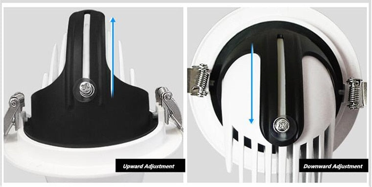 Dimmable Embedded Retractable LED Downlights 10W 20W 30W AC85-265V Adjustable 360° COB LED Ceiling Spot Lights Indoor Lighting