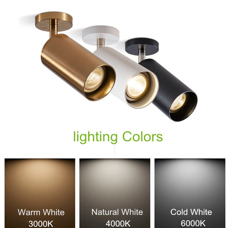 Surface Mounted 360 degree Rotation 9W LED Ceiling light Kitchen Bathroom LED COB Downlights 3000K/4000K/6000K Dimmable