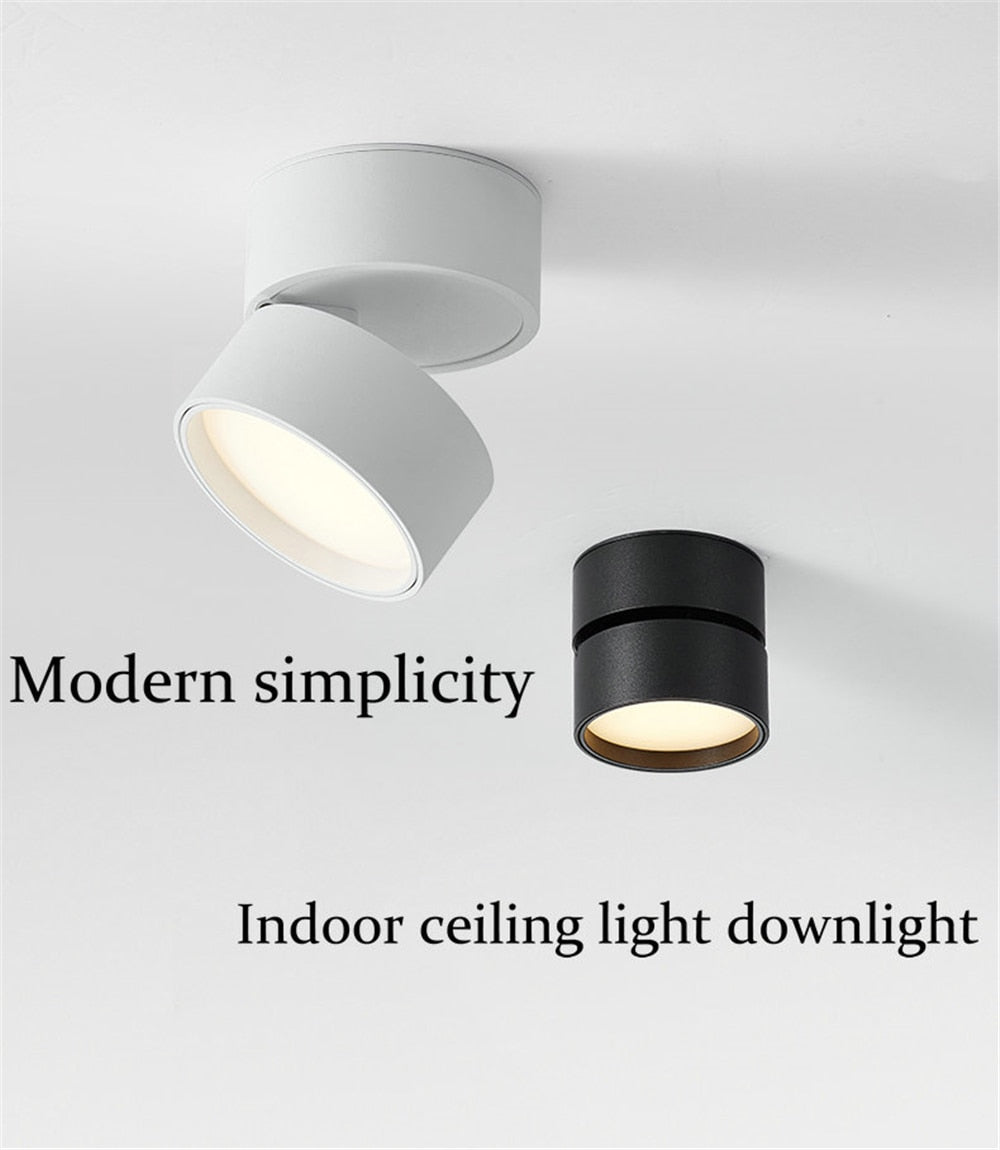 Modern Surface Mounted Downlights Indoor LED Ceiling Lights Living Room Aisle Corridor Spotlights Lighting Round Aluminum Lamp