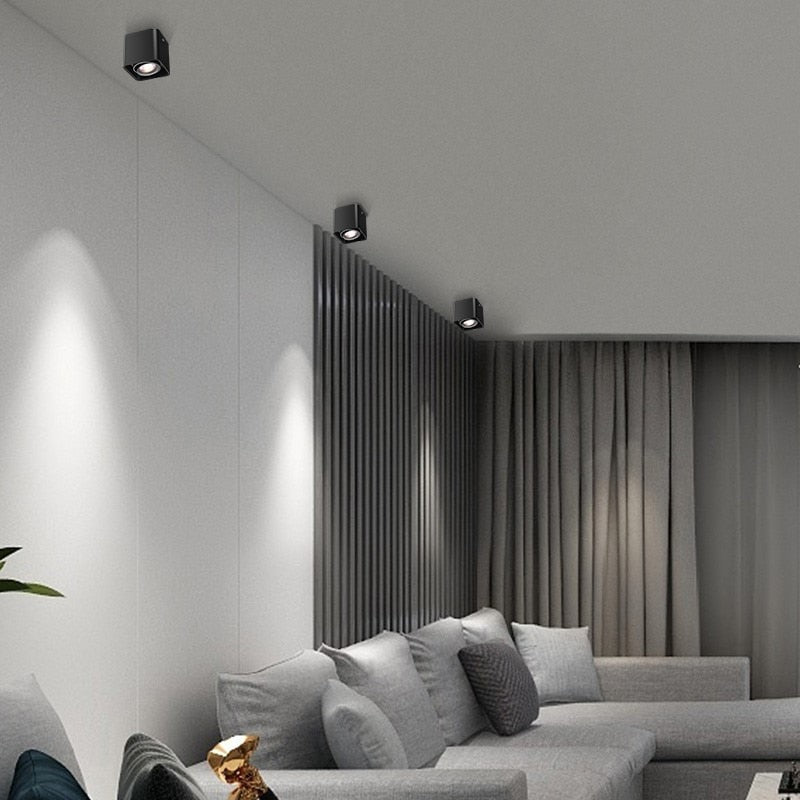 Square COB LED dimmable Downlights 10W/15W/20W/30W Surface Mounted LED Ceiling Lamps Spot Light LED Downlights AC85V-265V