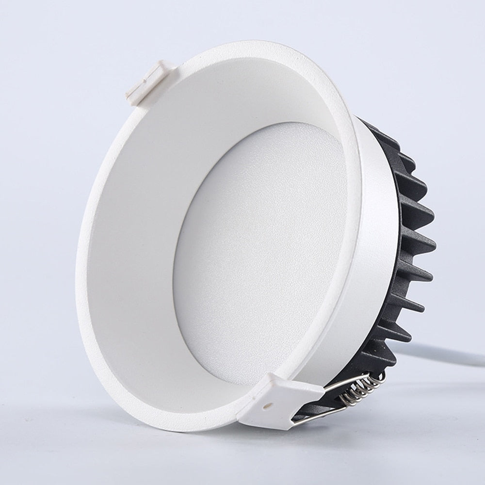 LED Anti-glare Downlight Narrow Frame Embedded Home Without Main Light Nordic Living Room Aisle Three-color Ceiling Downlight