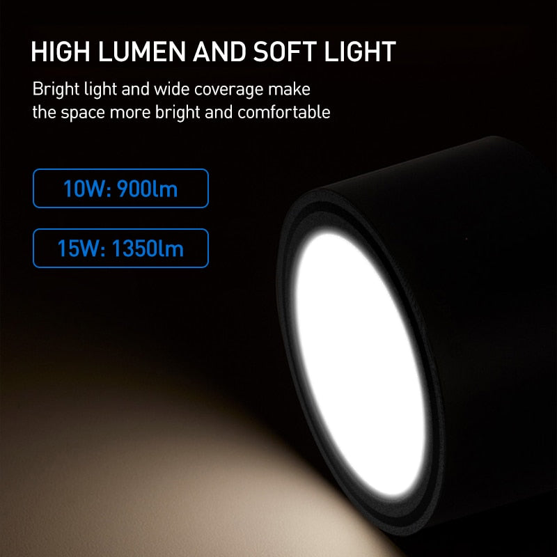 LED Downlight 10W 15W Surface Mounted LED Ceiling Lamps COB Spot Light AC85-265V Needs Driver Indoor Home Decoration Lighting