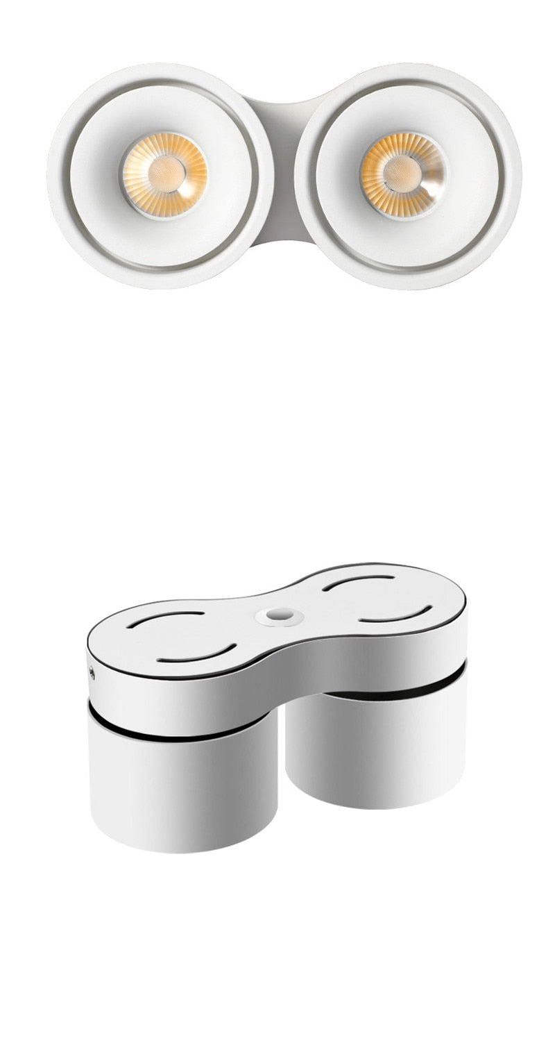 Dimmable Folding Rotating 360° Downlights 14W 21W 28W COB Square Superimposed Led Ceiling Light 85~265V For Living Room Lighting