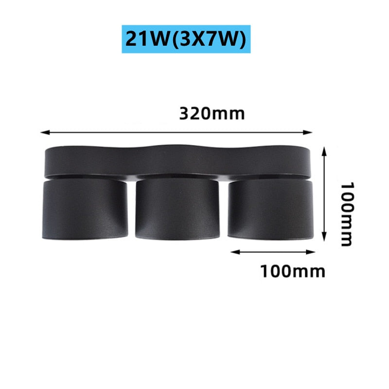 Dimmable Folding Rotating 360° Downlights 14W 21W 28W COB Square Superimposed Led Ceiling Light 85~265V For Living Room Lighting