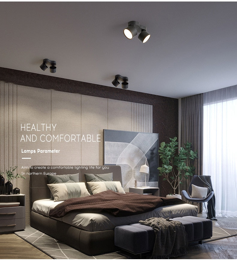 Dimmable Folding Rotating 360° Downlights 14W 21W 28W COB Square Superimposed Led Ceiling Light 85~265V For Living Room Lighting