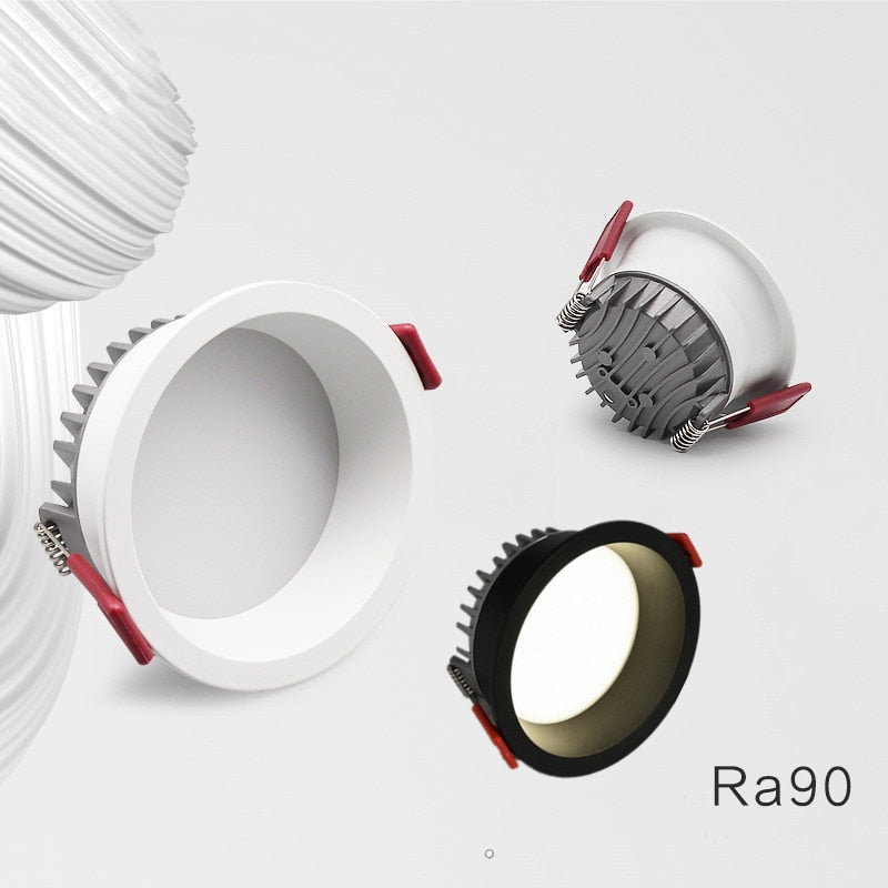 CCT Change color tempe AC85~265V embedded anti-glare LED downlight 7W/9W/12W/15W LED ceiling spotlight backlight indoor lighting