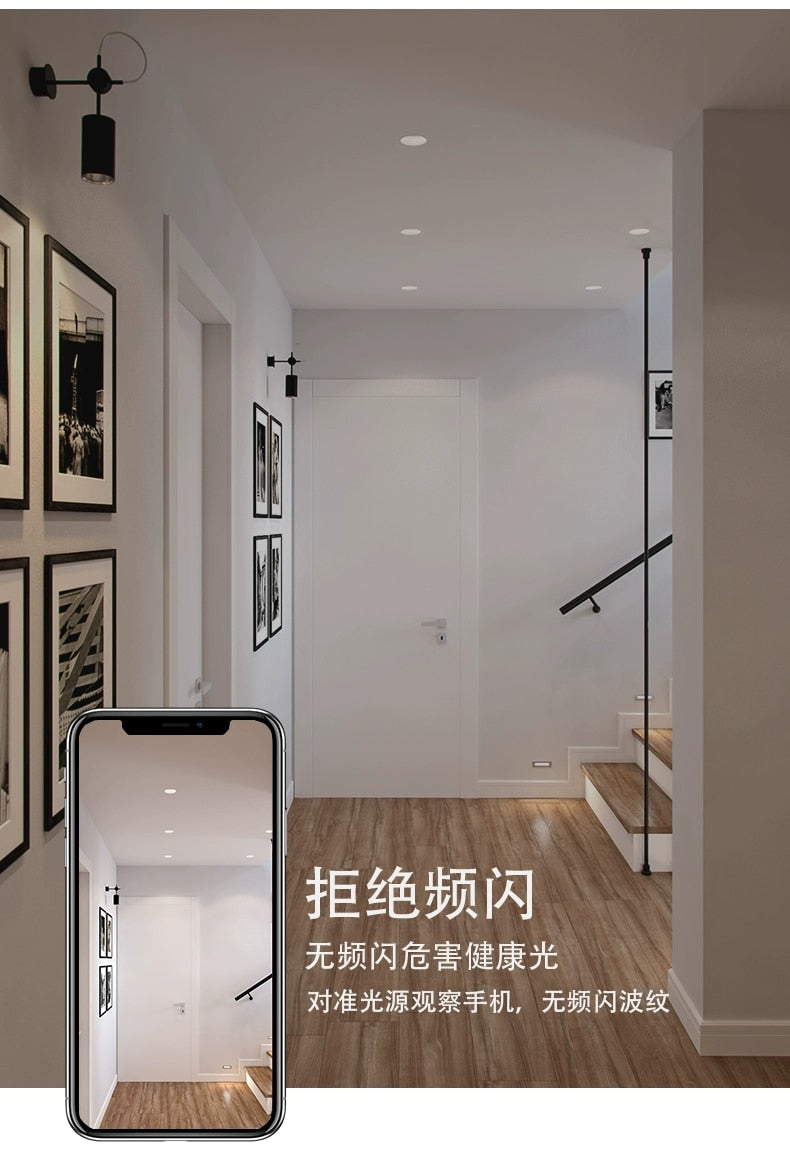 CCT Change color tempe AC85~265V embedded anti-glare LED downlight 7W/9W/12W/15W LED ceiling spotlight backlight indoor lighting