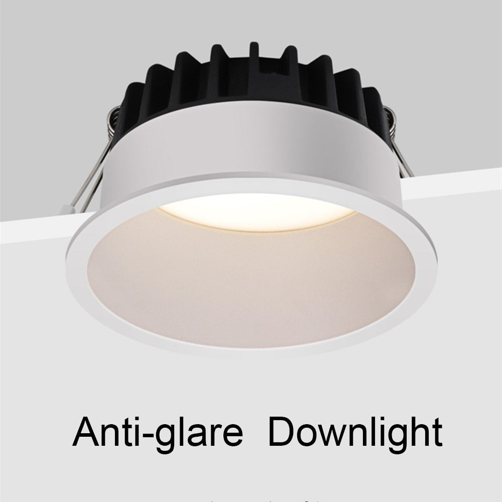 LED anti-glare downlight narrow frame embedded home without main light Nordic living room aisle three-color ceiling downlight