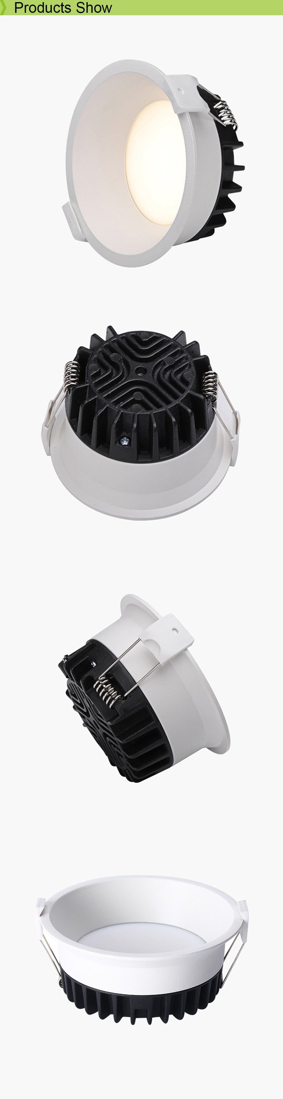 LED anti-glare downlight narrow frame embedded home without main light Nordic living room aisle three-color ceiling downlight