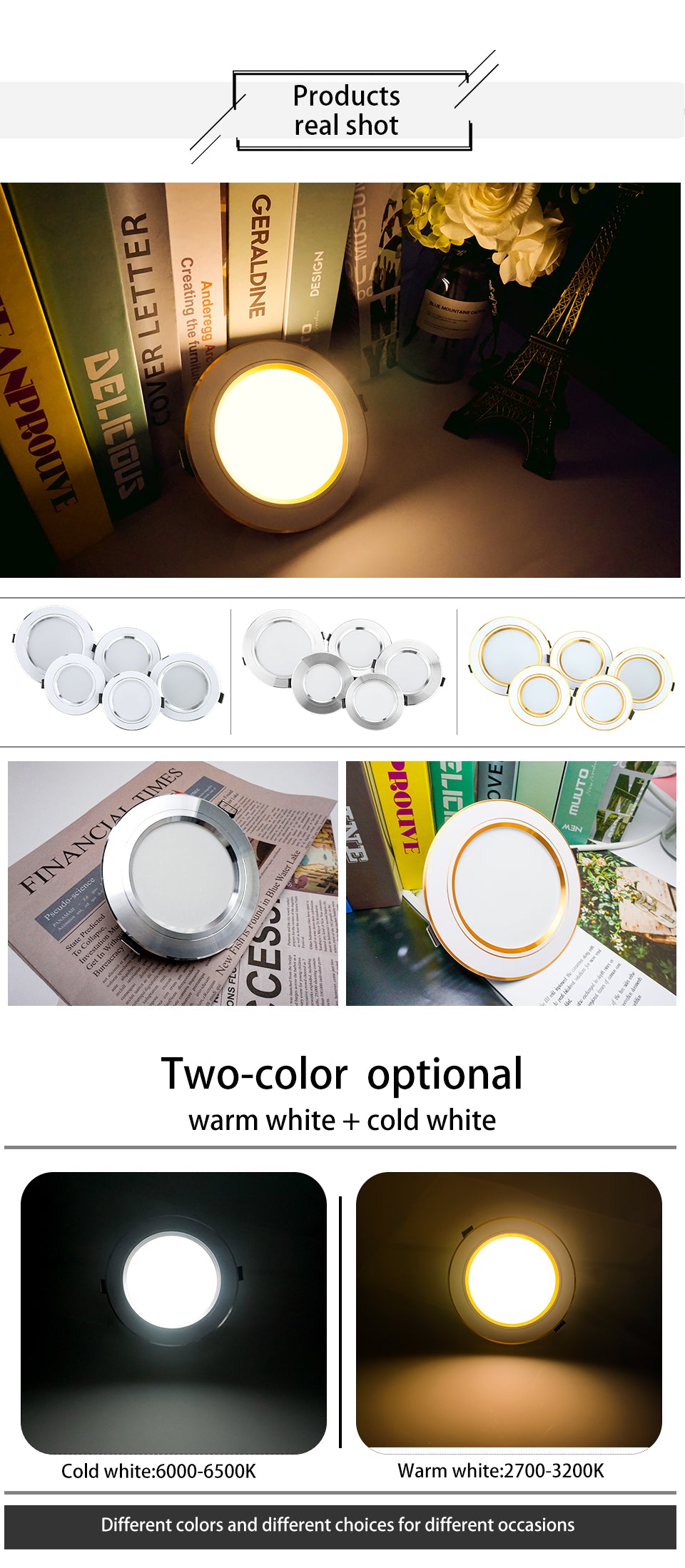 Led Downligh 5W 9W 12W 15W 18W Down light Round Ceiling Lamp Led Panel Recessed Spot Light For Home Lighting AC220V 230V 240V