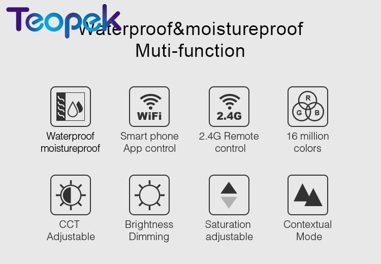 MiBoxer RGB+CCT 15W LED Downlight FUT069 IP54 Waterproof AC86-265V Round Recessed 2.4G Dimmable Light For Bathroom Round