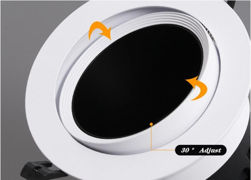 Anti Glare Dimmable Recessed COB LED Downlights 7W/9W/12W LED Ceiling Spot Lights AC85~265V LED Ceiling Lamps Indoor Lighting