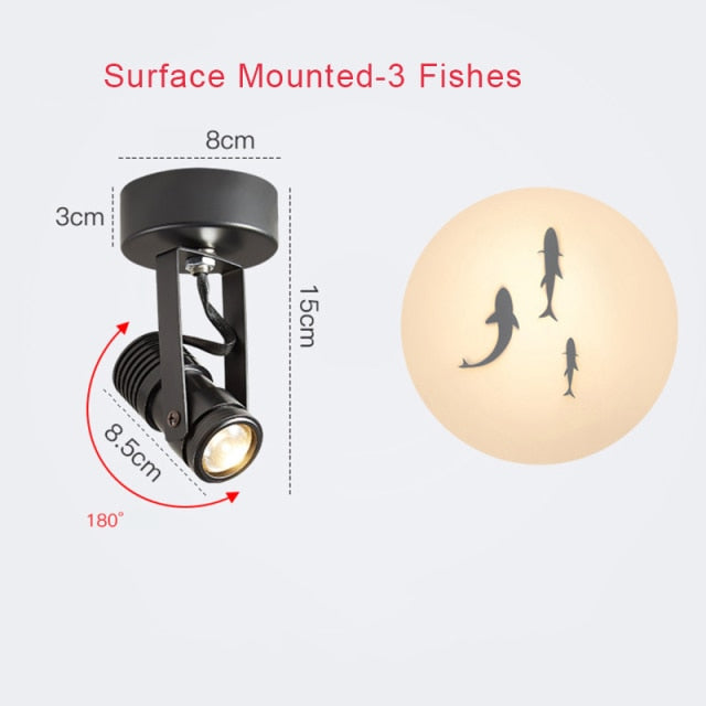 LED Downlight Projection Spotlight Led Ceiling Lamp Recessed Surface Mounted Rotatable Indoor Spot Light For Mall Bar Home Decor