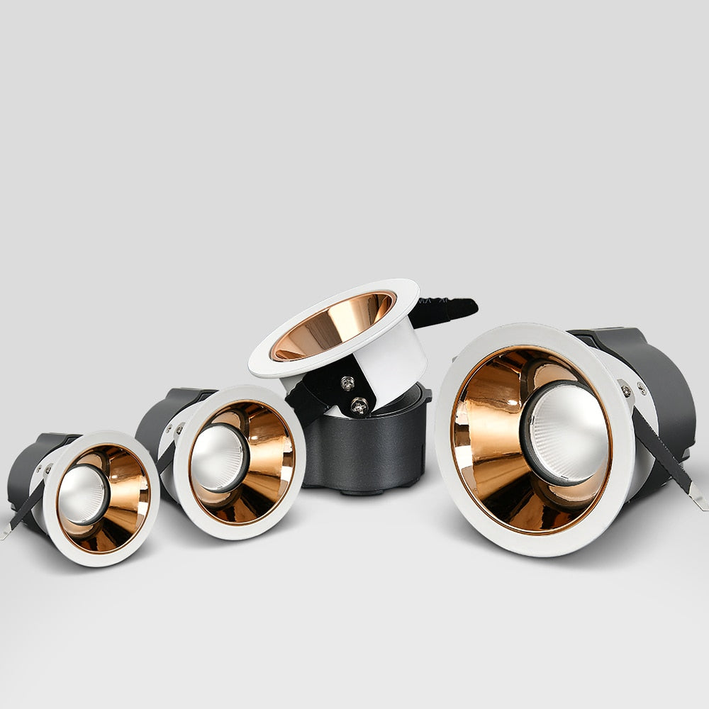 Dimmable Anti Glare Recessed LED Downlights 7W 12W LED Bulb 15W COB Ceiling Spot Lights AC90-260V Background Lamp AC220V 110V