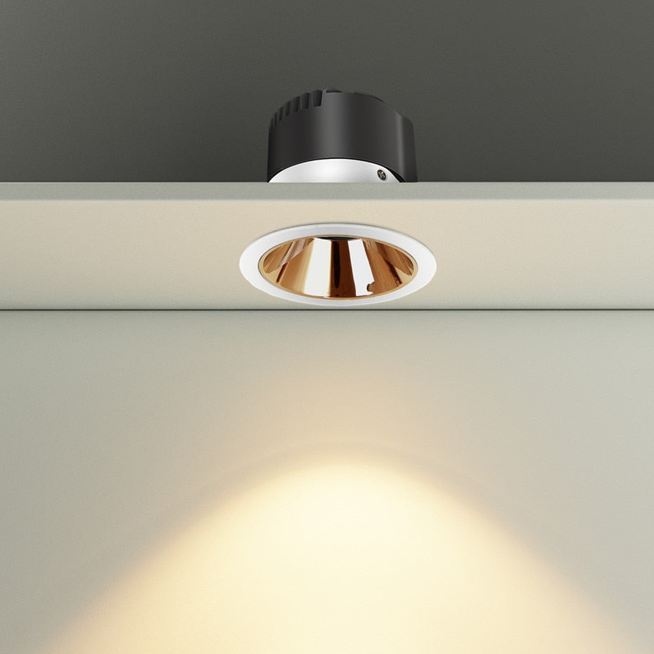 Dimmable Anti Glare Recessed LED Downlights 7W 12W LED Bulb 15W COB Ceiling Spot Lights AC90-260V Background Lamp AC220V 110V