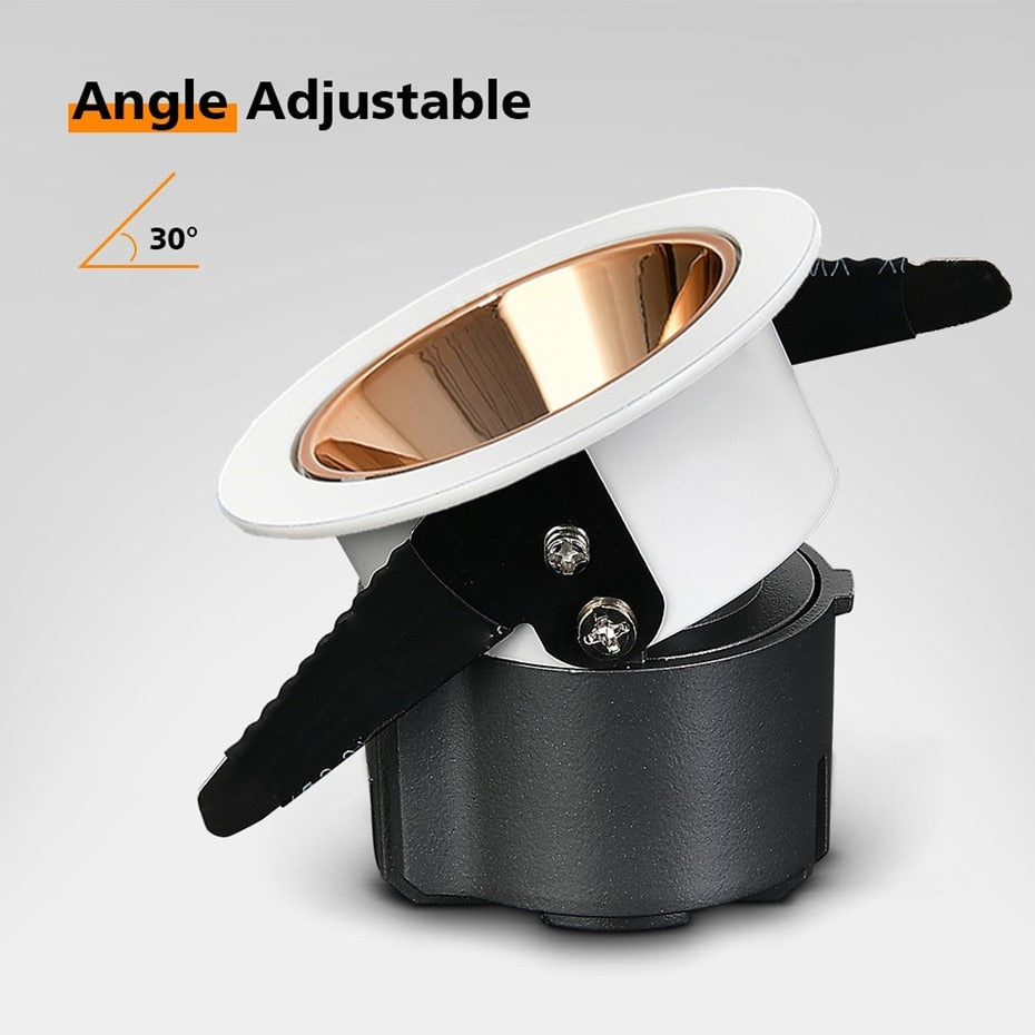 Dimmable Anti Glare Recessed LED Downlights 7W 12W LED Bulb 15W COB Ceiling Spot Lights AC90-260V Background Lamp AC220V 110V