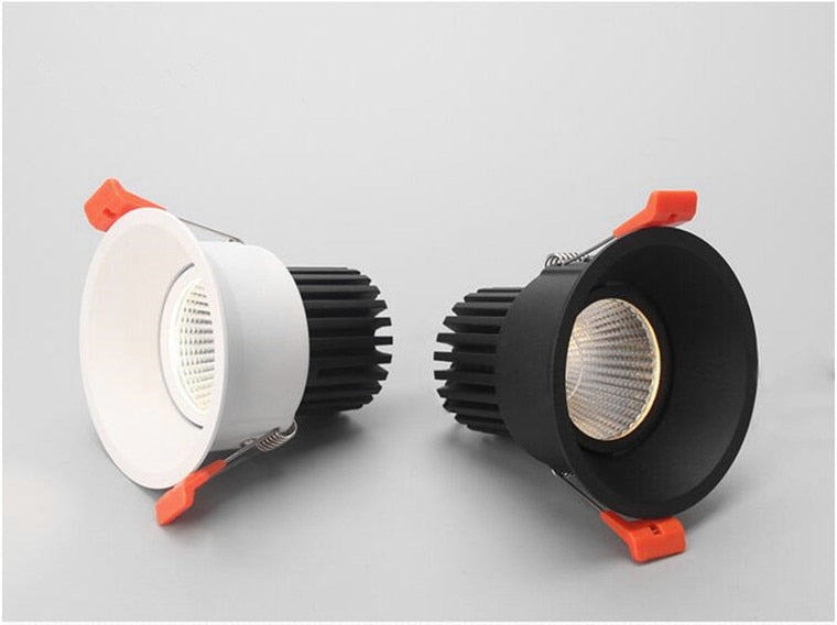 Anti Glare Recessed Dimmable COB LED Downlights 9W 12W 15W LED Ceiling Spot Lights AC85-265V LED Ceiling Lamps Indoor Lighting