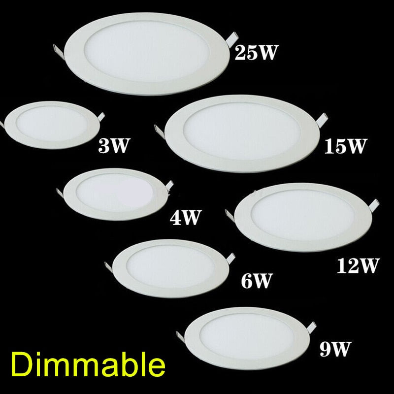 Dimmable LED Downlight Ceiling Panel Light with driver AC110V/220V 3W/4W/6W/9W/12W/15W Recessed LED Ceiling Down Light