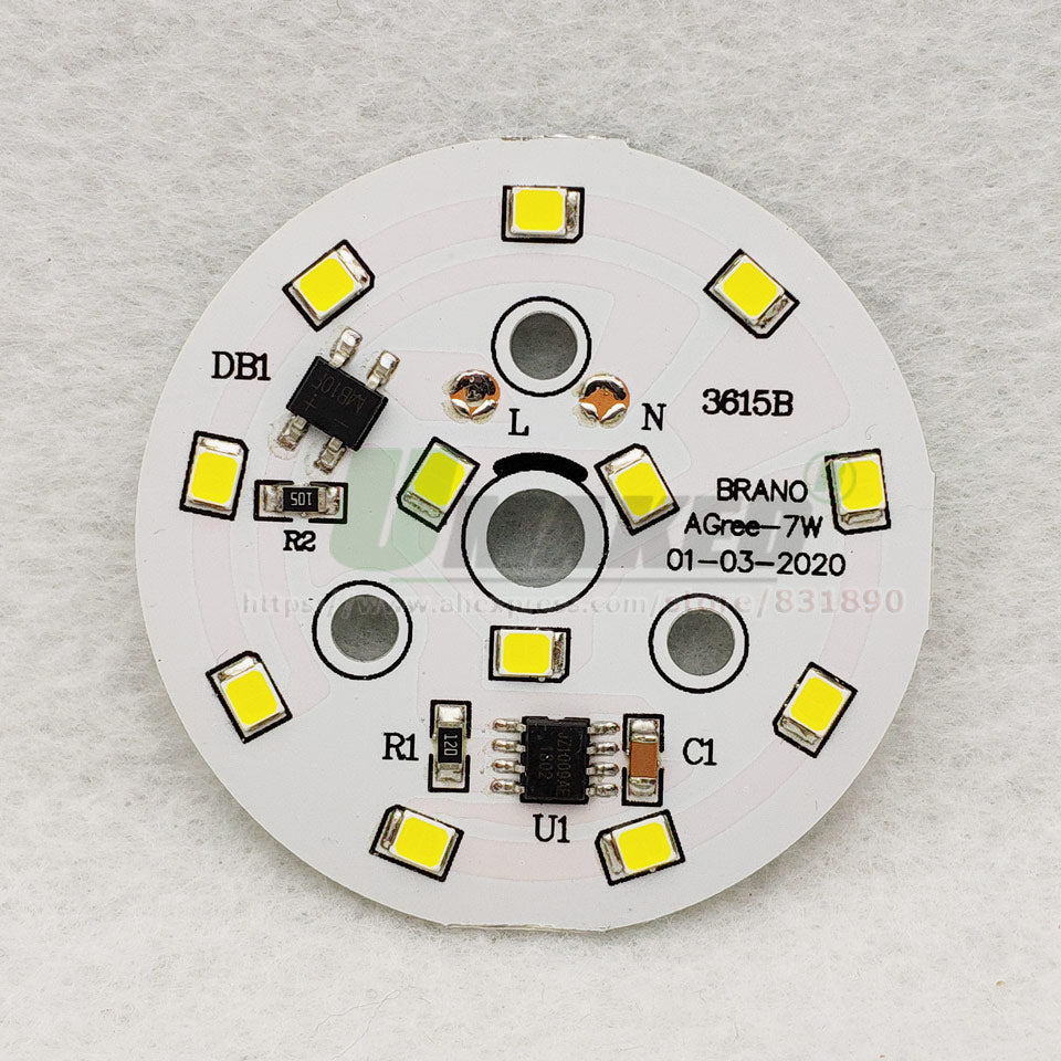 LED Module 7W 50mm 700lm Downlight PCB Aluminum plate White/Warm AC220V SMD2835 Smart IC Driver For Downlight Ceiling Lamps DIY