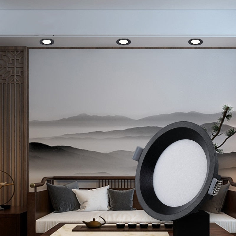 Dimmable LED Panel Light Ceiling Downlight Recessed Anti-Glare AC85-265V 5W 9W 12W 22W Warm /Cool White Indoor Lighting