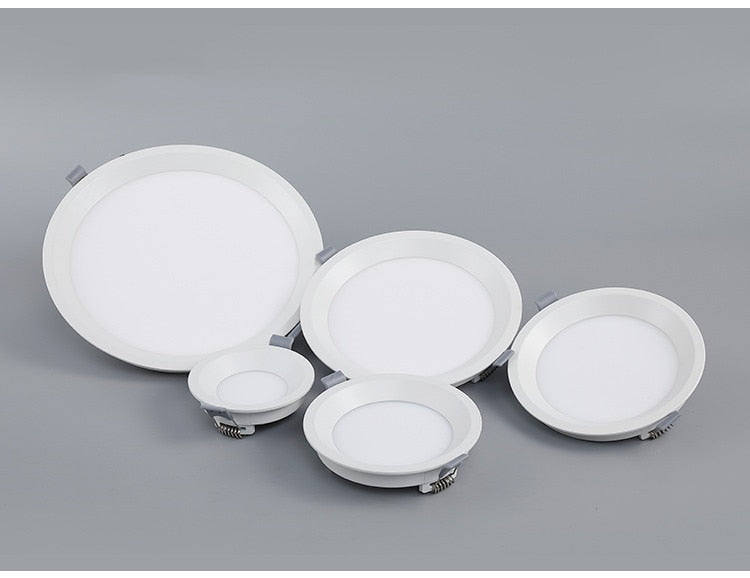 Dimmable LED Panel Light Ceiling Downlight Recessed Anti-Glare AC85-265V 5W 9W 12W 22W Warm /Cool White Indoor Lighting