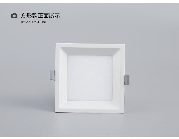 Dimmable LED Panel Light Ceiling Downlight Recessed Anti-Glare AC85-265V 5W 9W 12W 22W Warm /Cool White Indoor Lighting
