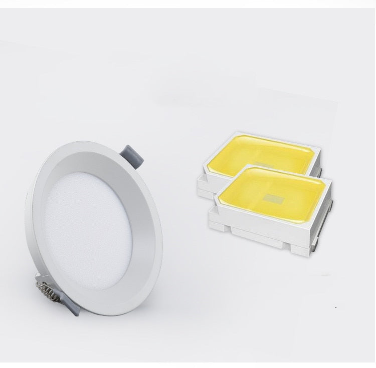 Dimmable LED Panel Light Ceiling Downlight Recessed Anti-Glare AC85-265V 5W 9W 12W 22W Warm /Cool White Indoor Lighting