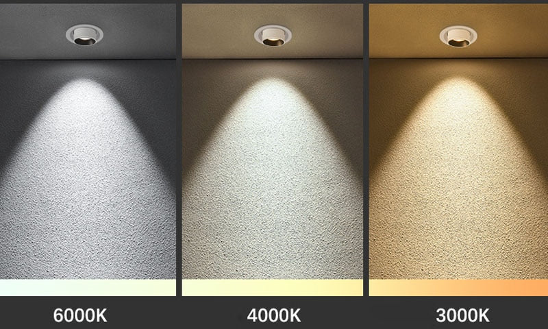 Angle Adjust 360° Rotate Stretchable LED Recessed Downlight 12W 15W 20W 25W LED Ceiling Spot Light Kitchen Living room Indoor