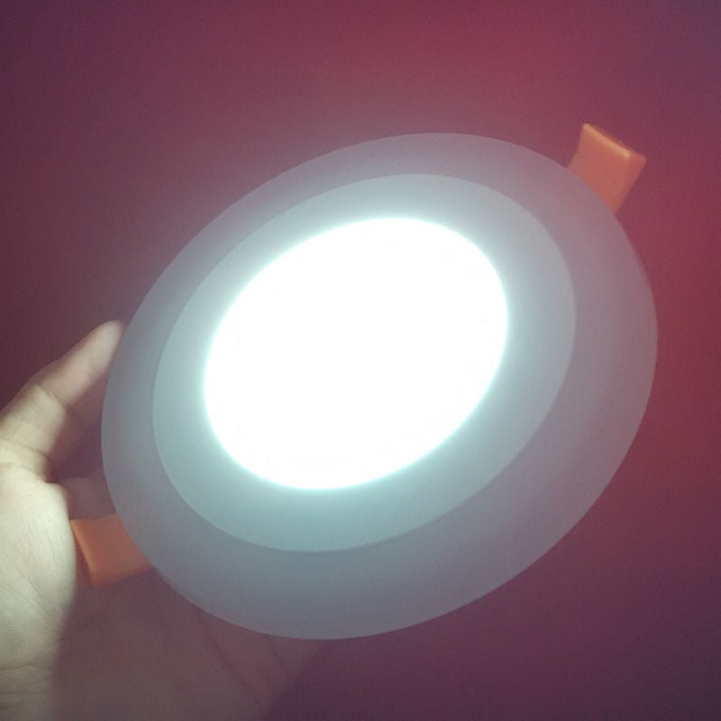 Double Color Round LED Panel Downlight 5W 9W 16W 24W, 3 Modes LED Panel Lights AC85-265V Recessed Ceiling Lamps CE ROHS