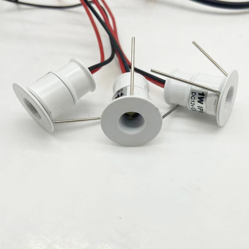 Black White 1W 12V IP65 Outdoor Mini LED Downlight Lamp CE Home Hotel Ceiling Spot Light Cabinet Lighting Spotlight