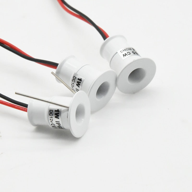 Black White 1W 12V IP65 Outdoor Mini LED Downlight Lamp CE Home Hotel Ceiling Spot Light Cabinet Lighting Spotlight