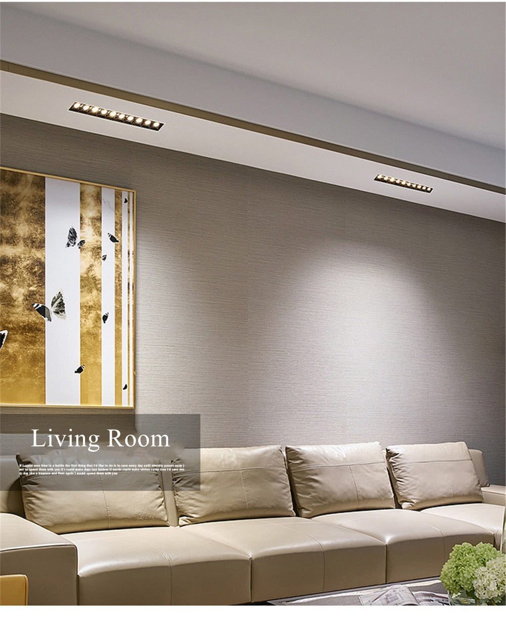 STINYTECH Frameless Recessed LED Linear Spotlight 5W 10W 20W 40W Indoor Corridor Aluminum Ceiling Downlights Lighting Fixtures