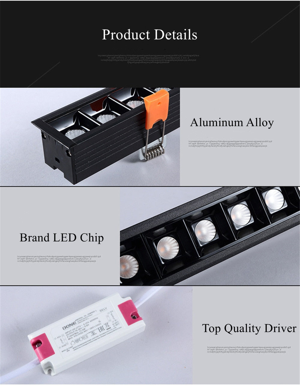 STINYTECH Frameless Recessed LED Linear Spotlight 5W 10W 20W 40W Indoor Corridor Aluminum Ceiling Downlights Lighting Fixtures