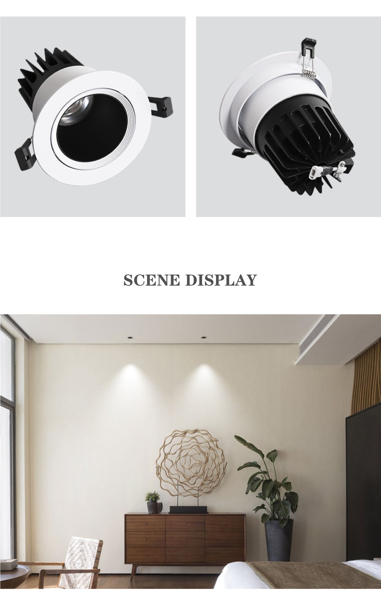 LED spotlight embedded cob ceiling downlight home decoration commercial room villa hotel anti glare background wall lamp