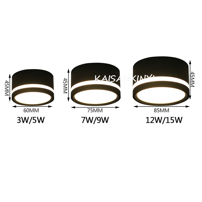 Surface Mounted Led Downlight 3W 5W 7W 9W 12W 15W Side Guide Light lamp for Ceiling Spot Lights 220V Ceiling Fixtures Lighting