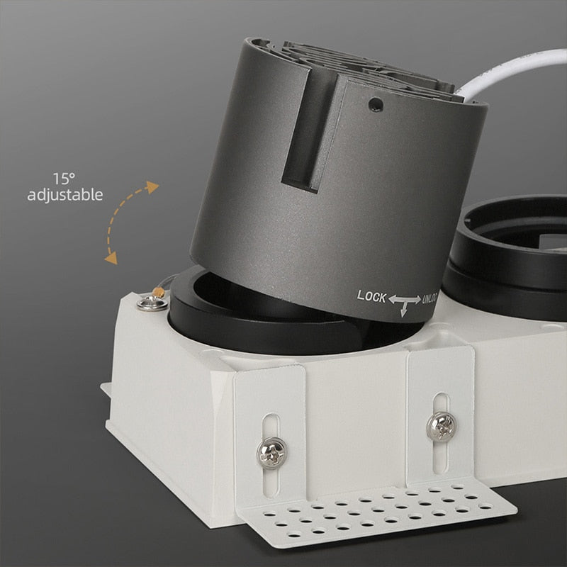 Aisilan LED Embedded Borderless Spotlight Three-head Four-head No Main Light Grille Ceiling Downlight for Living Room Bedroom