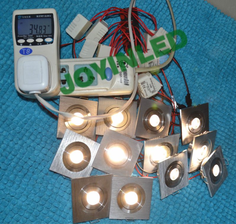 High quality Dimmable 3W 1*3w square Brush silver mini led downlight