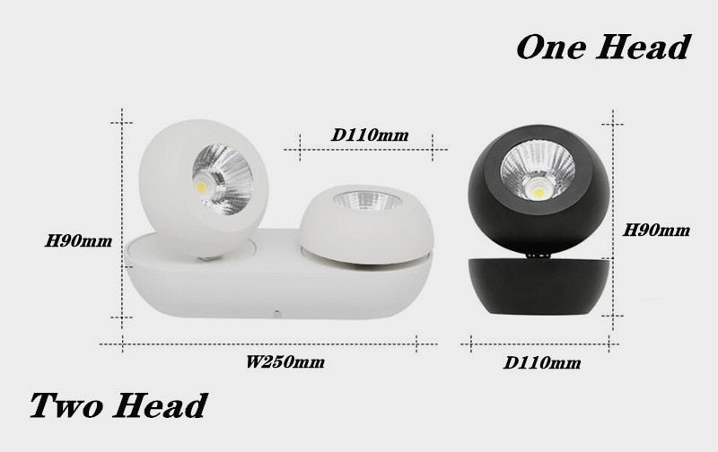 Folding Rotating Dimmable COB LED Downlights 9W 12W 24W 36W LED Ceiling Spot Lights AC85-265V LED Ceiling Lamps Indoor Lighting