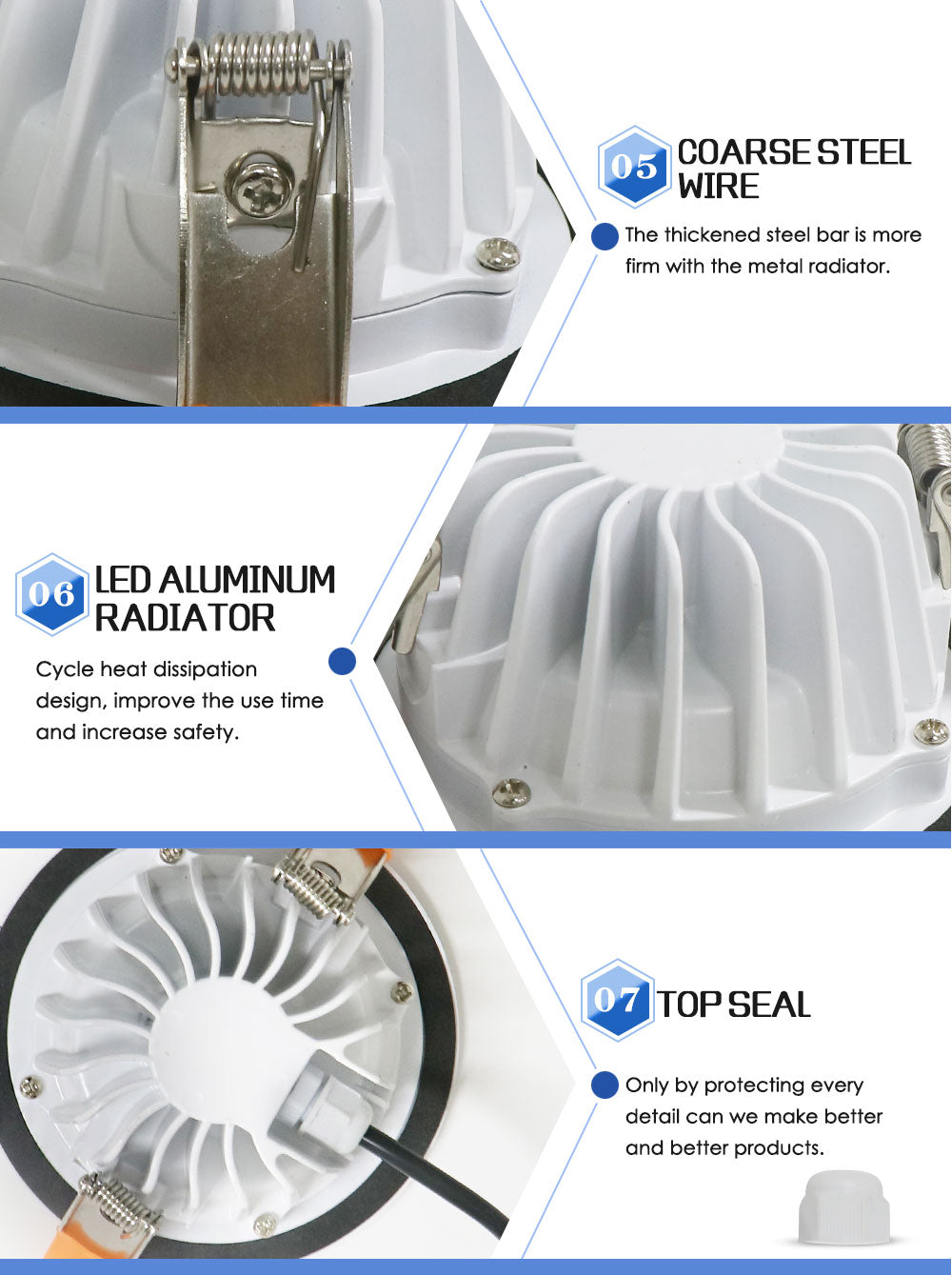 IP65 Waterproof LED Downlight 5W 7W 9W 12W Fire prevention Stainless Steel Cover LED Spot light for Bathroom LED Ceiling Lamp