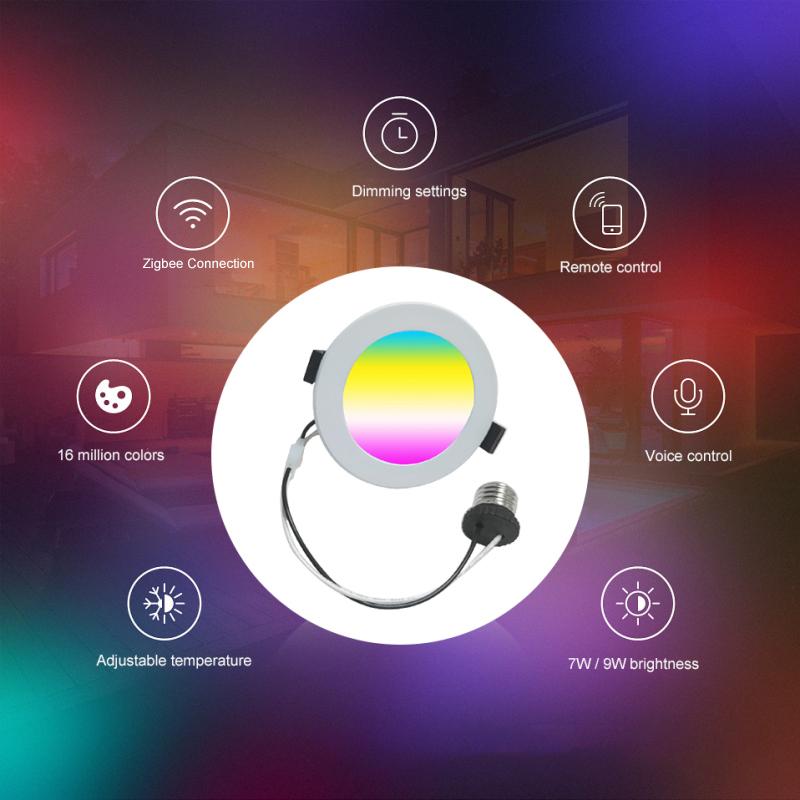 Tuya Zigbee Smart LED Downlight 2pcs WC toilet Ceiling Spot Light Lamp RGB+CW Dimming Light 6W/9W Smart bulb Work With Alexa Amazon