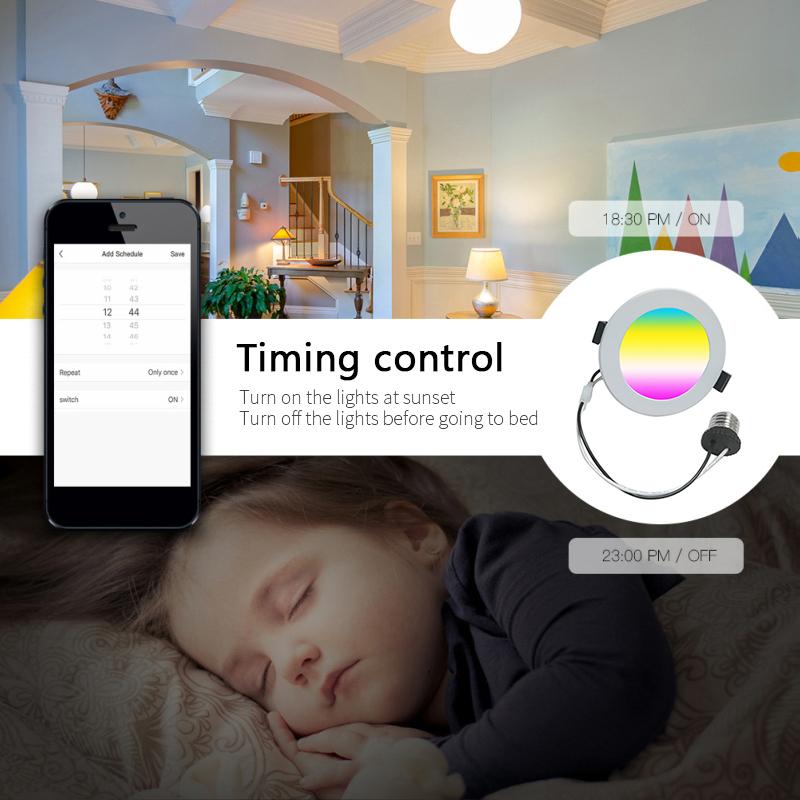 Tuya Zigbee Smart LED Downlight 2pcs WC toilet Ceiling Spot Light Lamp RGB+CW Dimming Light 6W/9W Smart bulb Work With Alexa Amazon