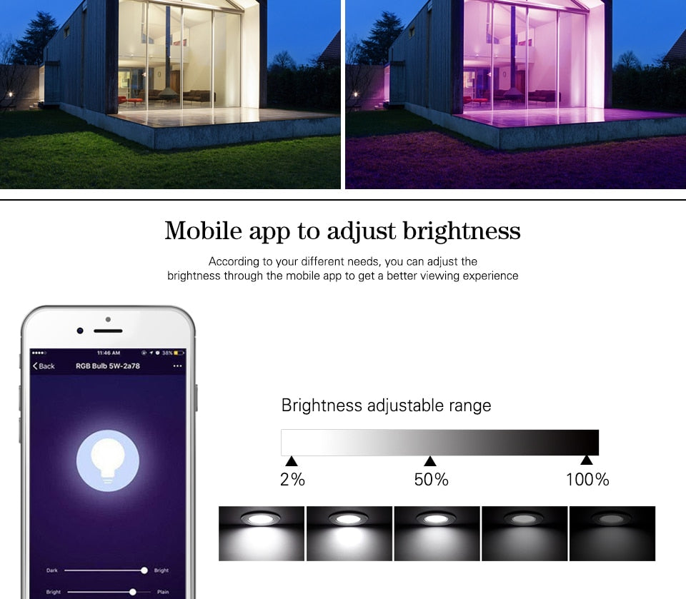 ACETIDE LED Down light WiFi Smart life Ceiling Downlight APP RGB Warm Cool Changing Color with 5W 7W 9W Google Home