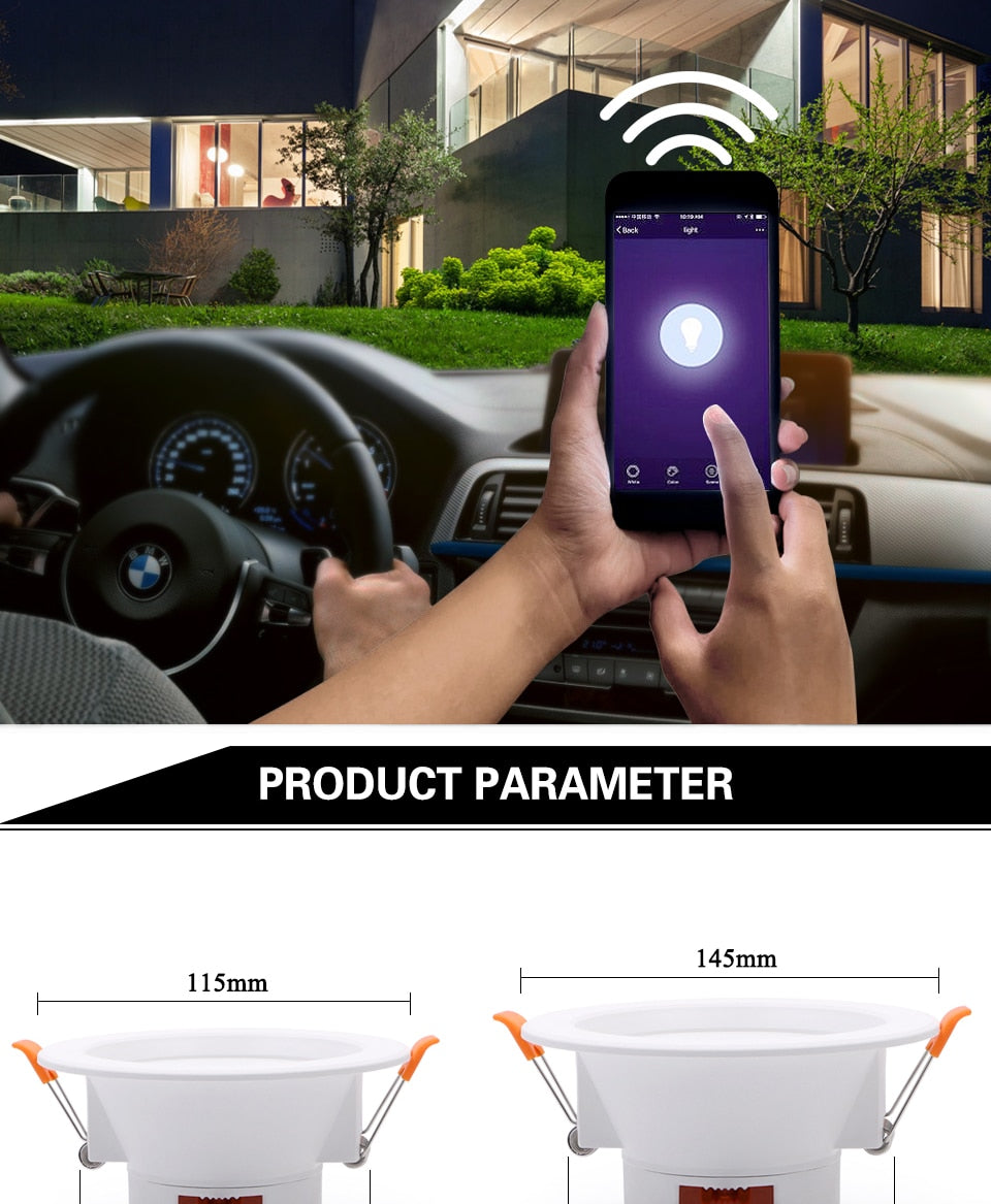 ACETIDE LED Down light WiFi Smart life Ceiling Downlight APP RGB Warm Cool Changing Color with 5W 7W 9W Google Home