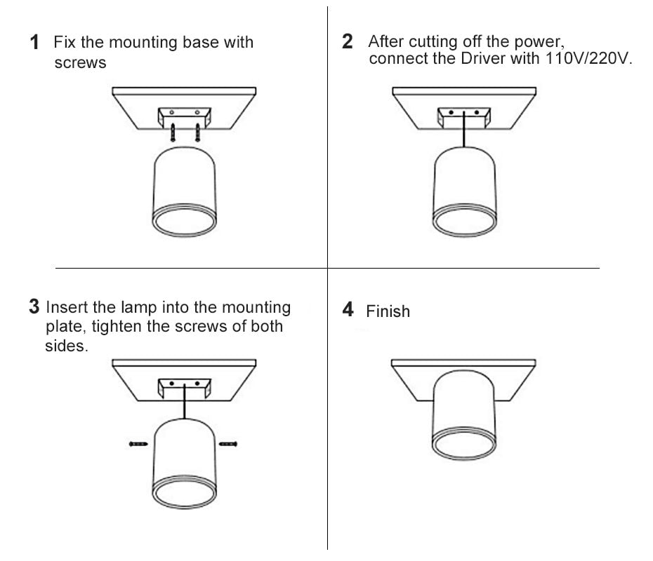 Downlight-Led-Lamp Dimmable Spot Ceiling Lamp Aluminum Surface Mounted High Brightness Down light 5W 12W Lighting AC110V 220V