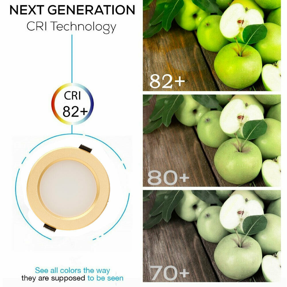 Golden LED Recessed 3W 5W 7W 9W 12W Ceiling Light Fixture Downlight Lamp + Driver Spotlight Lighting For Home Office Decoration