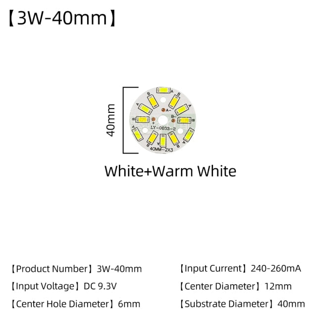 LED Chips 240mA 260mA Constant Current Input Light Bead For DIY Downlight 5pcs/Lot 3W 5W 7W 9W 12W 15W 18W SMD5730 Two-Color
